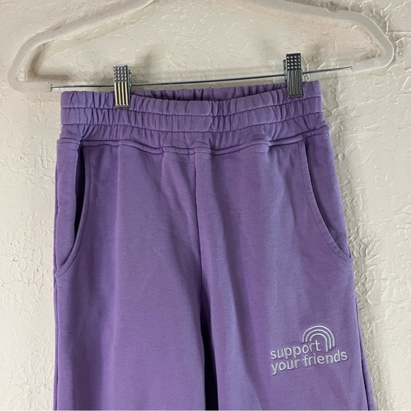 Krost The Austin Support Your Friends Cotton Sweatpants in Purple - Picture 4 of 13